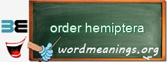 WordMeaning blackboard for order hemiptera